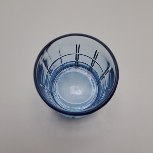 Anchor Hocking Blue Tartan Drinking Water Rocks Glass - Picture 5 of 10